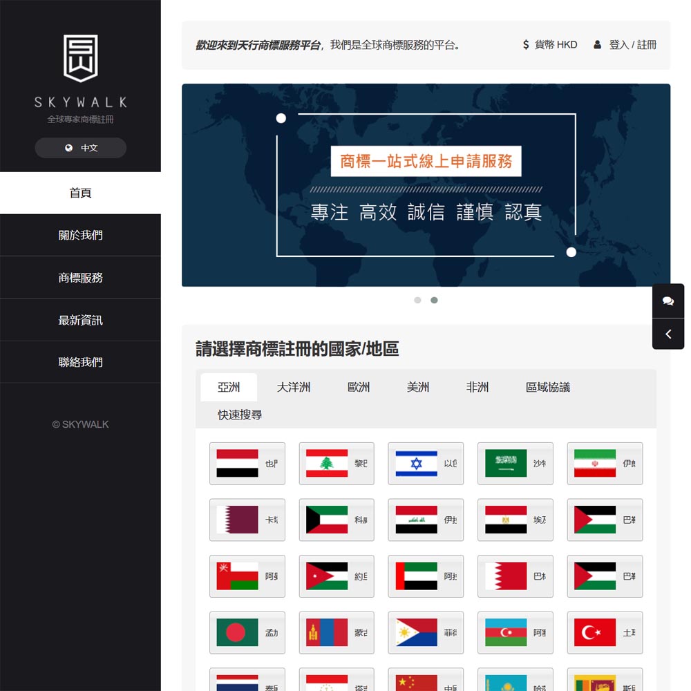 SKYWALK全球專家商標註冊